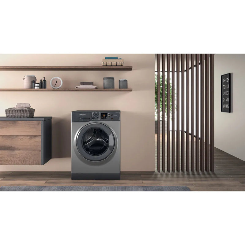 Hotpoint NSWF 946 GG UK - Graphite Freestanding 9KG Washing Machine - 1400 RPM - A energy