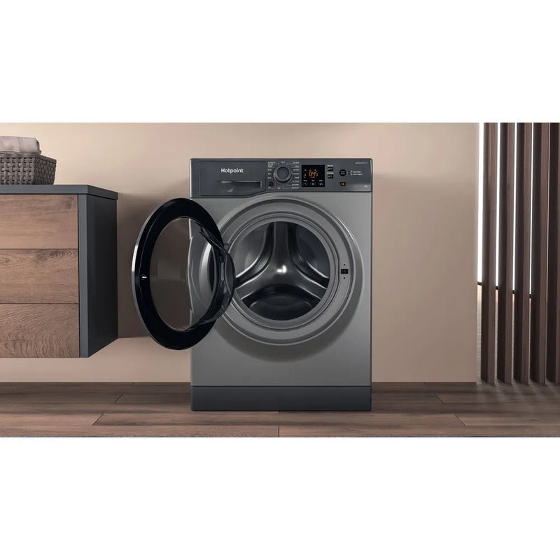 Hotpoint NSWF 946 GG UK - Graphite Freestanding 9KG Washing Machine - 1400 RPM - A energy