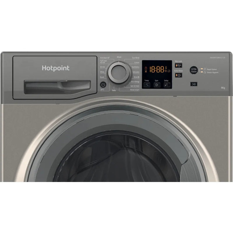 Hotpoint NSWF 946 GG UK - Graphite Freestanding 9KG Washing Machine - 1400 RPM - A energy