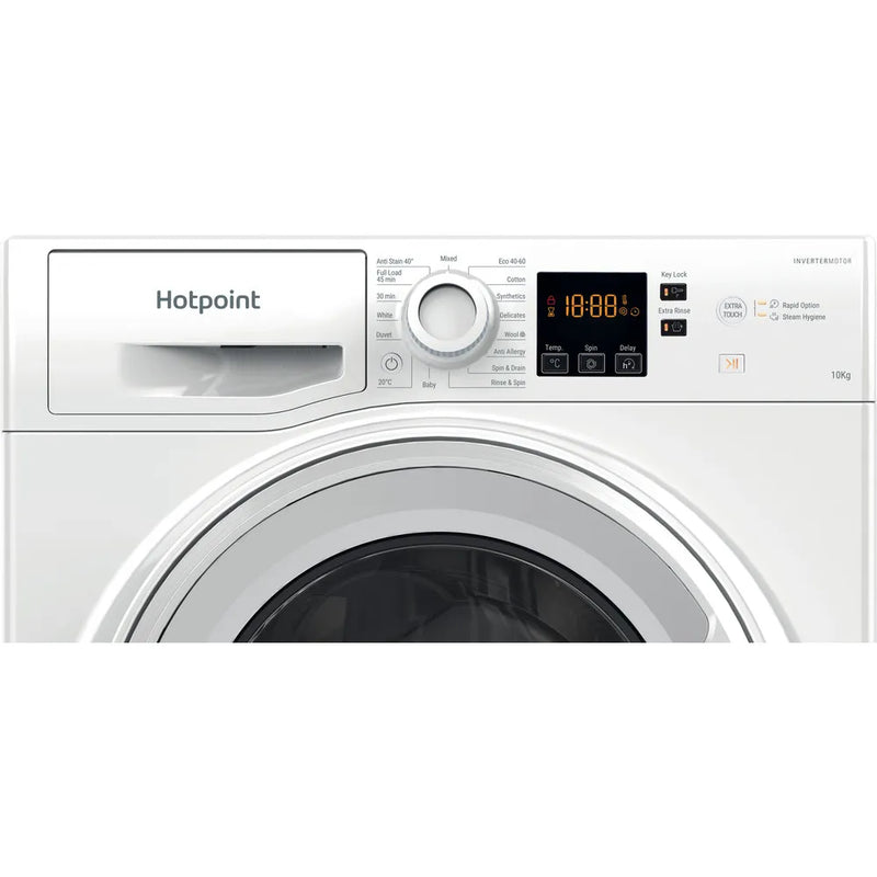 Hotpoint NSWM 1046 W UK - White Freestanding 10KG Washing Machine - 1400 RPM - A energy