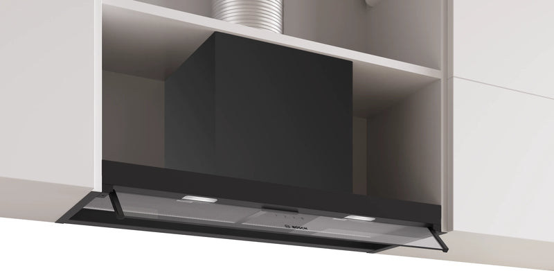 Bosch DBB85CC60B - Matt Black 80cm Integrated Extractor Hood - Clear Glass