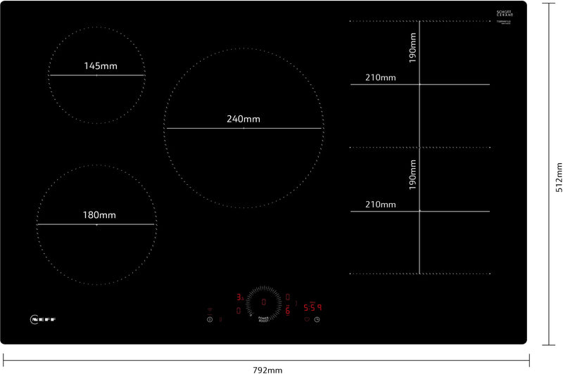 Neff T58PHW1L0 - Black 5 Zone Induction Hob
