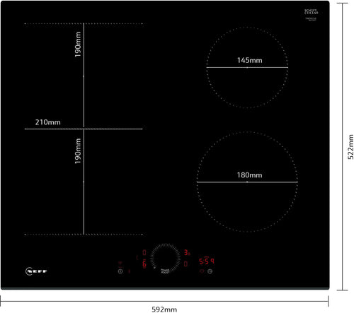 Neff T56FHS1L0 - Black 4 Zone Induction Hob