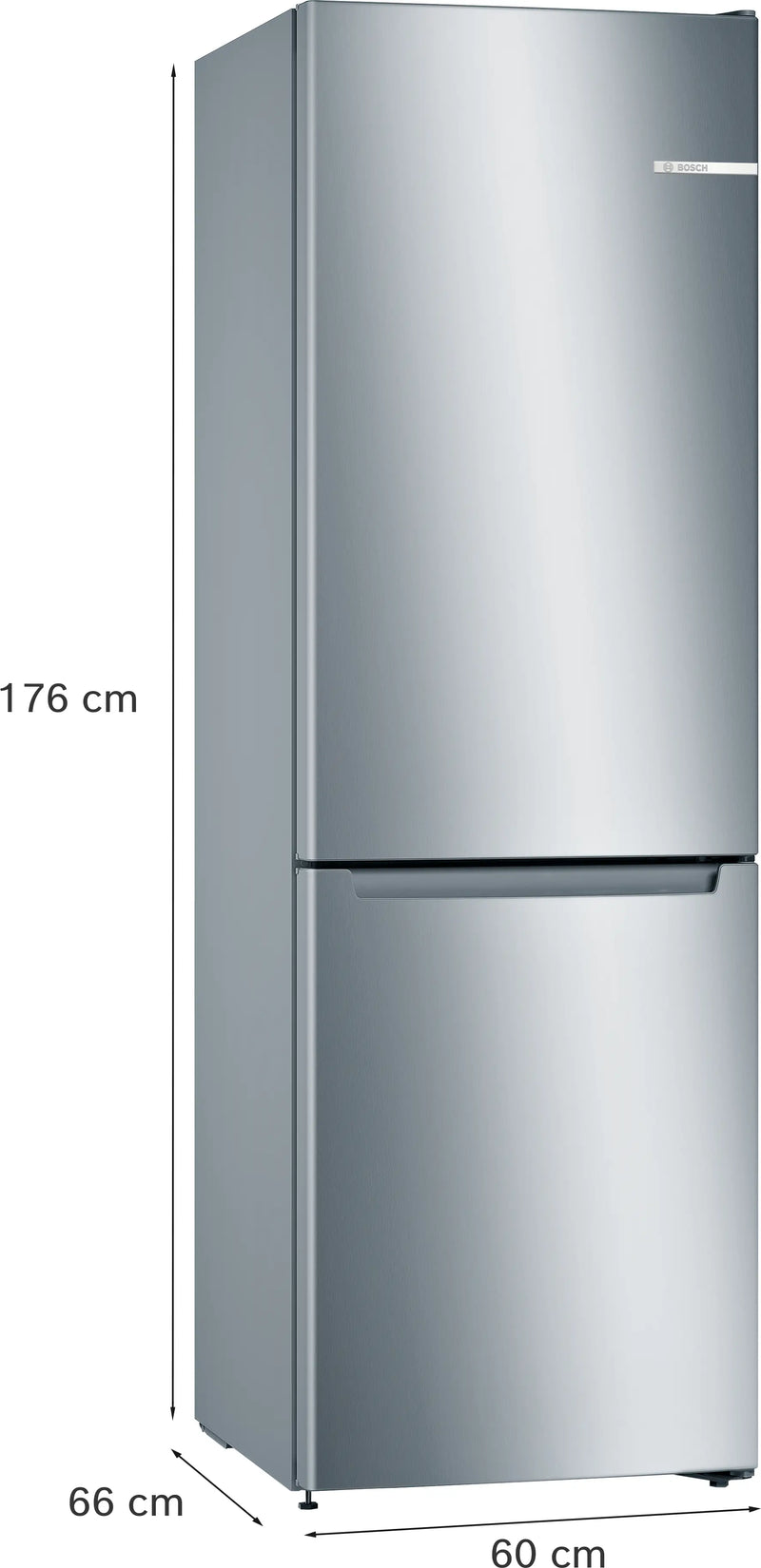 Bosch Series 2 KGN33NLEBG - Stainless Steel Fridge Freezers - 282L Total Capacity - E Energy Rating