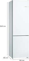 Bosch Series 4 KGN392WEBG - White Fridge Freezer - 279L/89L - E Energy
