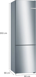 Bosch Series 4 KGN392LEBG - Stainless Steel Fridge Freezer - 368L 70/30 Split - E Energy