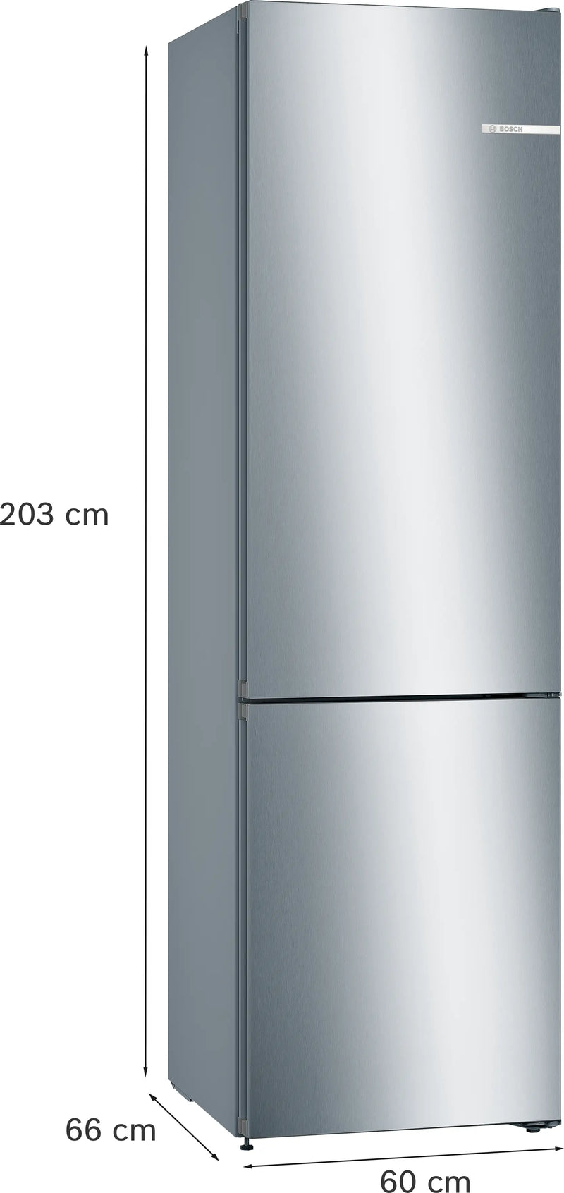Bosch Series 4 KGN392LEBG - Stainless Steel Fridge Freezer - 368L 70/30 Split - E Energy