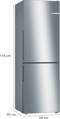 Bosch Series 4 KGV33VLEAG - Stainless Steel Fridge Freezer - 287L - E Rated