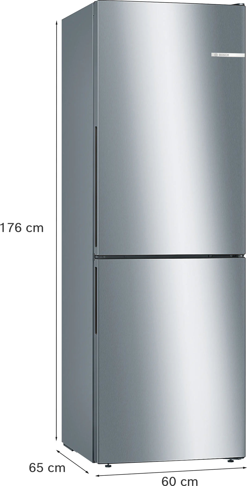 Bosch Series 4 KGV33VLEAG - Stainless Steel Fridge Freezer - 287L - E Rated