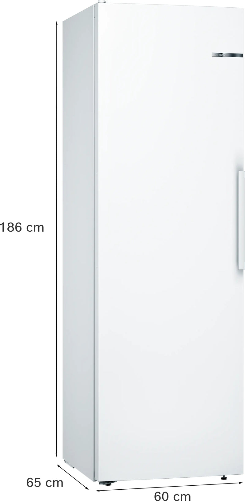 Bosch Series 4 KSV36VWEPG - White Freestanding Fridge - E energy - Display