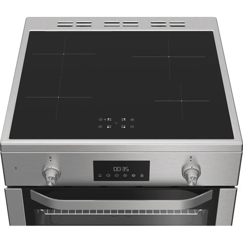 Hotpoint HFE6IDC2AX - Stainless Steel 60cm Electric Double Cooker with Induction Hob - A Energy Rating