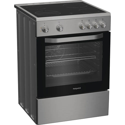 Hotpoint H6V5KMXUK - Inox Freestanding Electric Cooker - 66L - A Energy