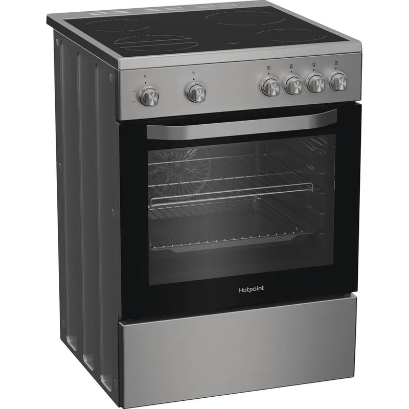 Hotpoint H6V5KMXUK - Inox Freestanding Electric Cooker - 66L - A Energy