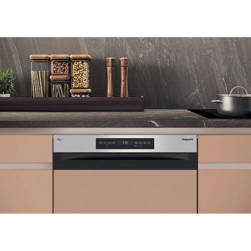 Hotpoint H5PC15M6 UK- Stainless Steel Semi-Integrated Dishwasher - C Energy Rating