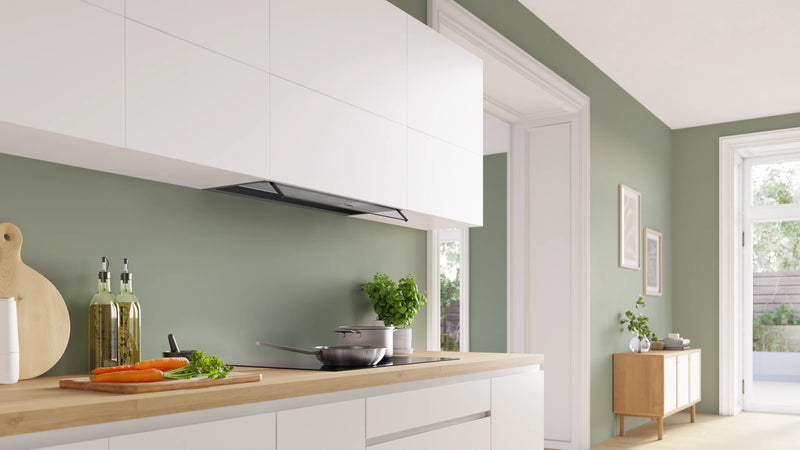 Bosch DBB85CC60B - Matt Black 80cm Integrated Extractor Hood - Clear Glass