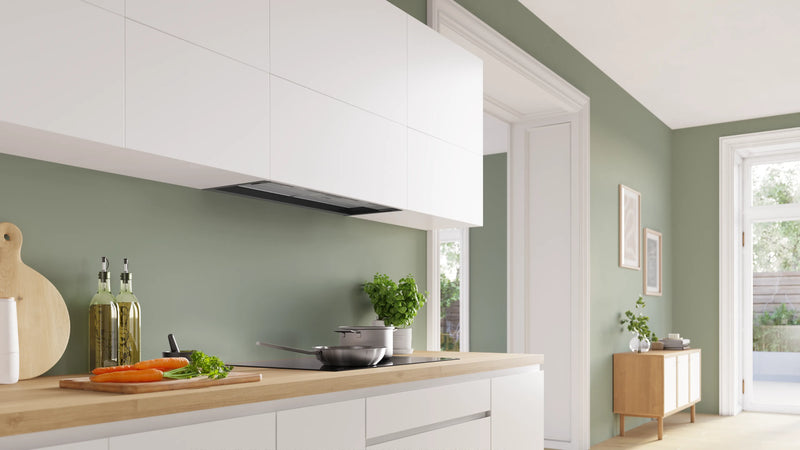 Bosch DBB85CC60B - Matt Black 80cm Integrated Extractor Hood - Clear Glass