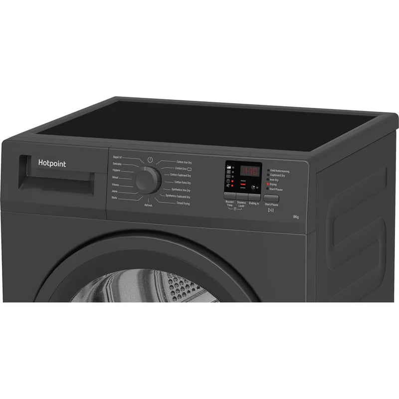 Hotpoint C HD C82 GGGD UK - Graphite 8KG Condenser Tumble Dryer - 15 Programs - B Energy Rating