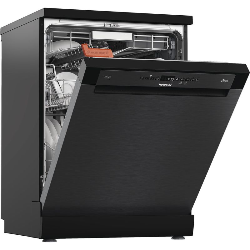Hotpoint H8F HP51BS UK - Black Full Size Dishwasher - Silent - B Energy Rating