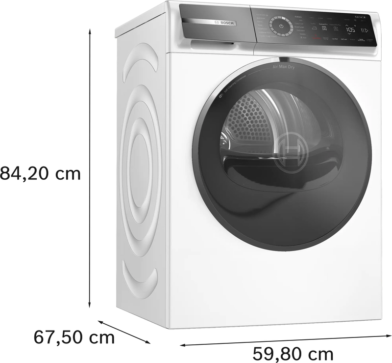 Bosch Series 8 WRB247C9GB - White 9KG Heat Pump Tumble Dryer - A+++ Energy