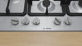 Bosch Series 4 PGM7B5K90 - Stainless Steel 75cm Gas Hob - 5 Burners with Wok - Built-in