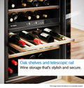 Bosch Series 6 KUW21AHG0G - Black 44 Bottle Capacity Wine Cooler - G energy