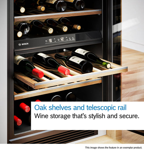 Bosch Series 6 KUW21AHG0G - Black 44 Bottle Capacity Wine Cooler - G energy