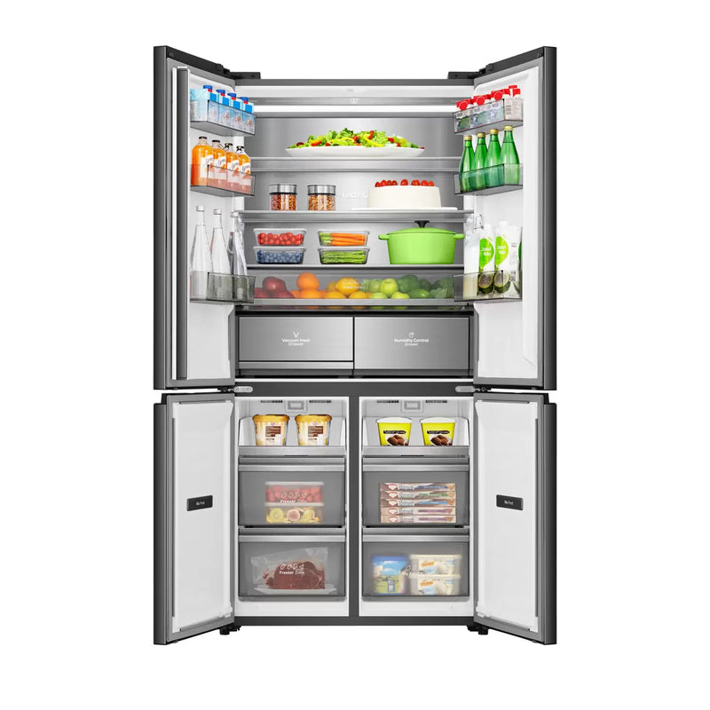 Hisense RQ768N4GBE - Black American Fridge Freezer - 591L Capacity - E Rated
