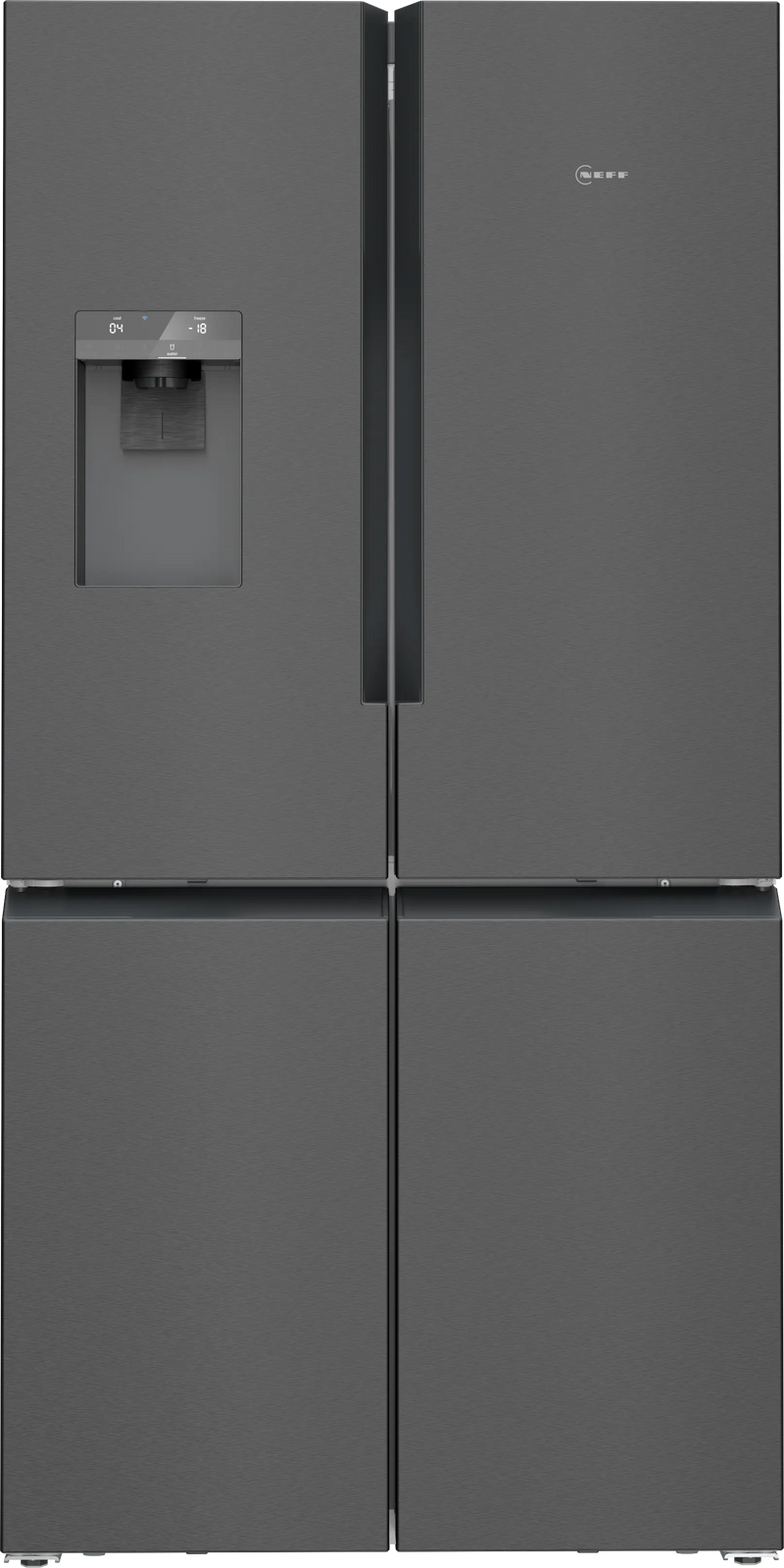 NEFF KM3963XE0 - Brushed Steel American Fridge Freezer - 183cm Multi Door - 375L/199L - E Energy