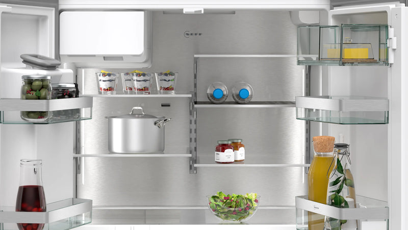 NEFF KM3963XE0 - Brushed Steel American Fridge Freezer - 183cm Multi Door - 375L/199L - E Energy