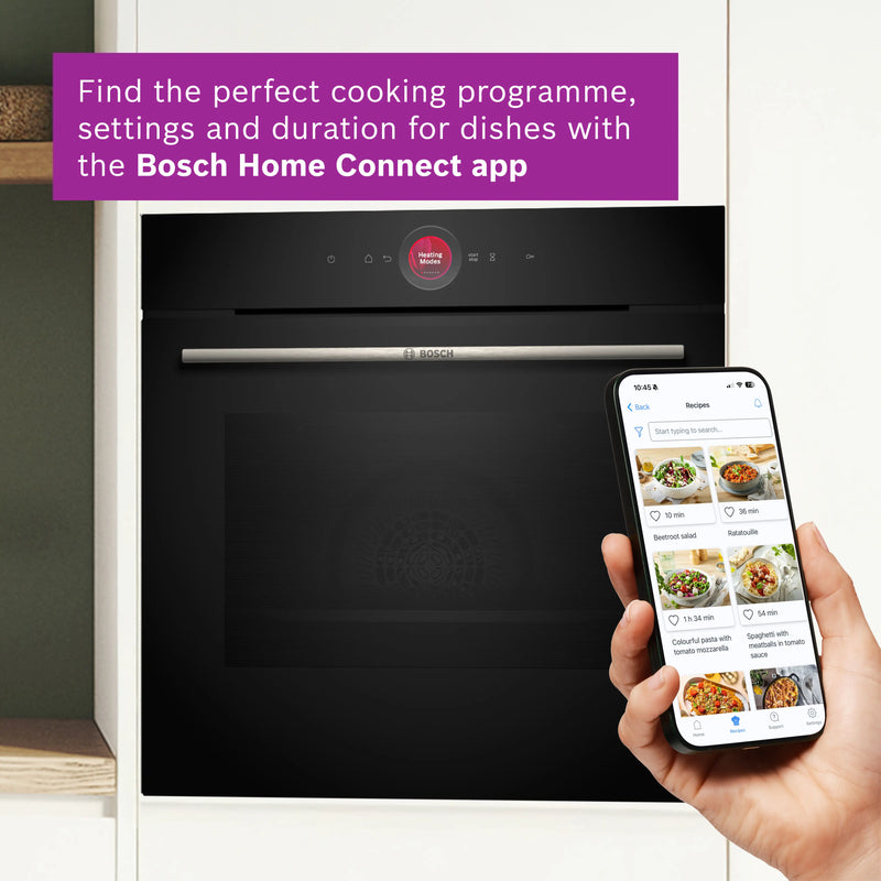 Bosch Series 8 HBG7764B1B - Black Built in Electric Single Oven - A+ energy