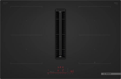 Bosch PVQ81AH26E - Matt Black Induction Hob with Integrated Ventilation - 80cm - B Energy
