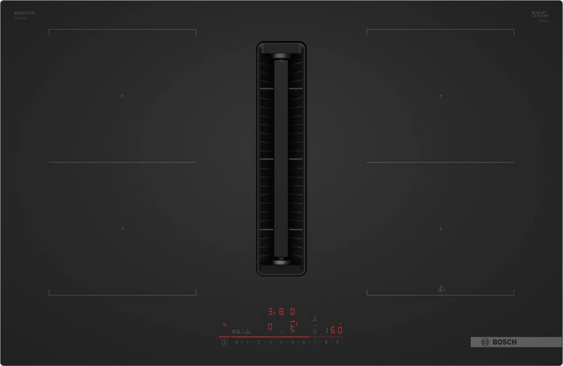 Bosch PVQ81AH26E - Matt Black Induction Hob with Integrated Ventilation - 80cm - B Energy