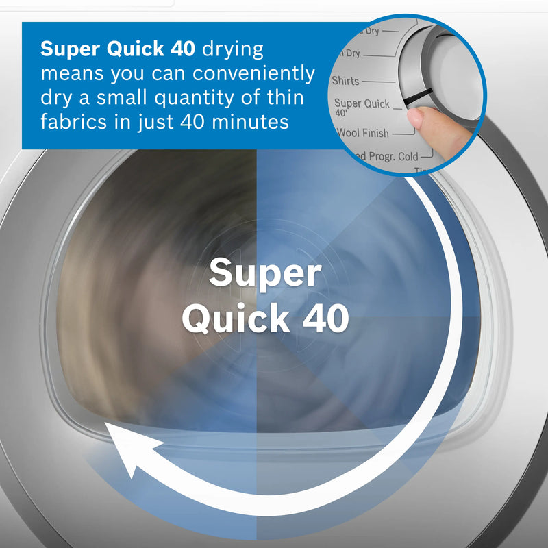 Bosch Series 8 WRB247C9GB - White 9KG Heat Pump Tumble Dryer - A+++ Energy