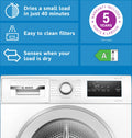 Bosch Series 4 WTH85226GB - White 8KG Tumble Dryer - Heat Pump - E Energy Rating