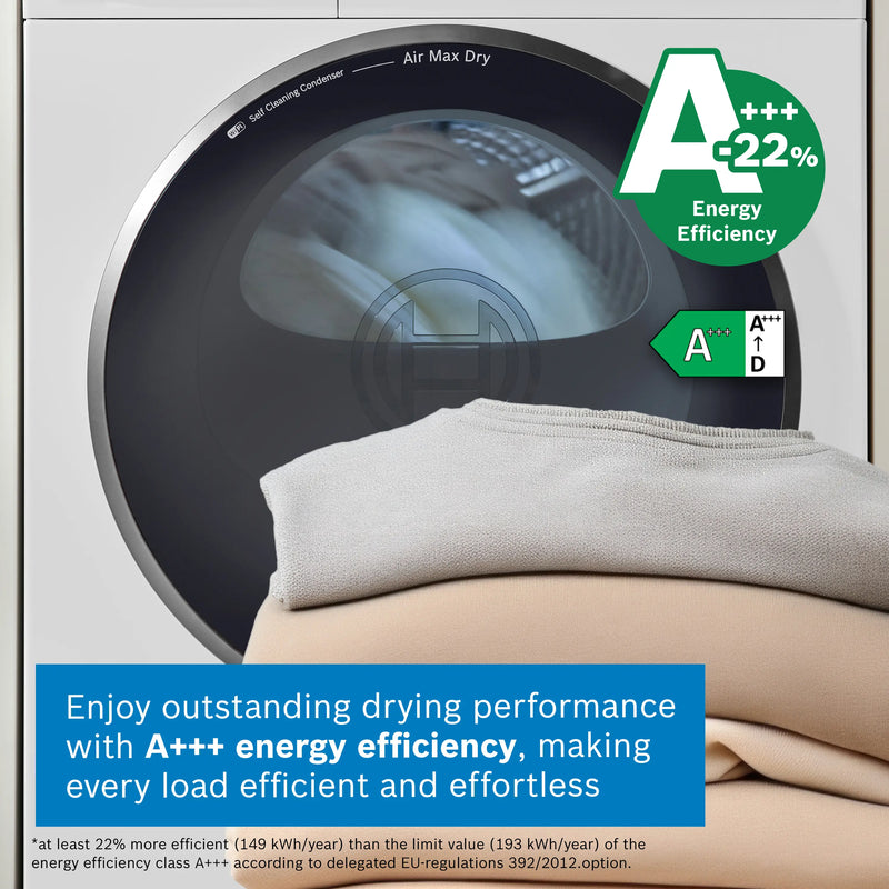 Bosch Series 8 WRB247C9GB - White 9KG Heat Pump Tumble Dryer - A+++ Energy