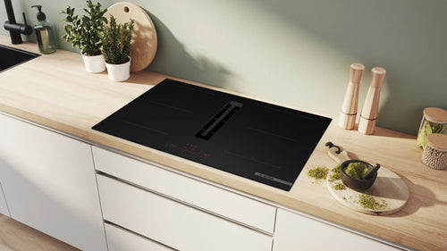 Bosch PVQ81AH26E - Matt Black Induction Hob with Integrated Ventilation - 80cm - B Energy