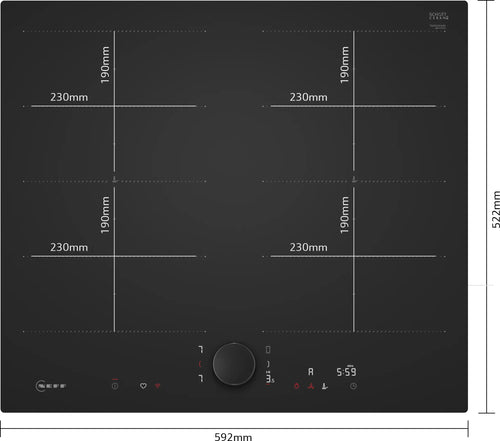 Siemens T66NUX4A0 - Matt Black Induction Hob - 60cm - 4 Zone