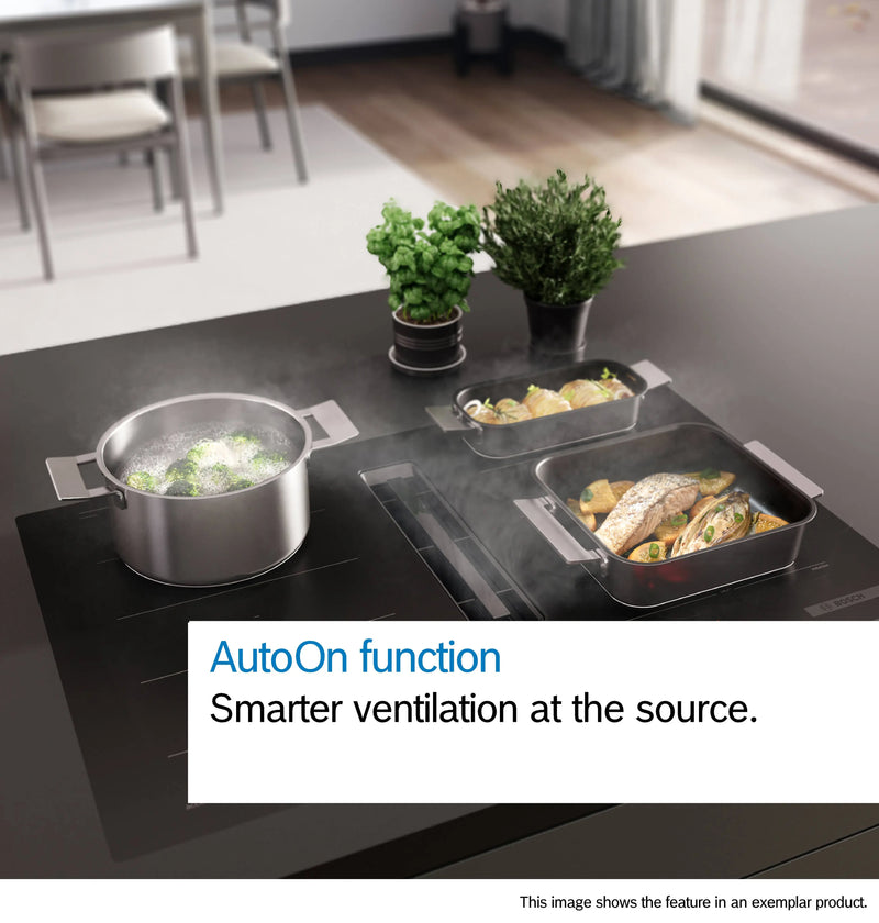 Bosch PVQ81AH26E - Matt Black Induction Hob with Integrated Ventilation - 80cm - B Energy
