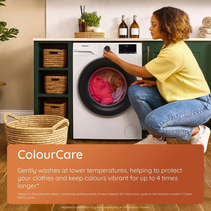 Hotpoint HB93WWCAREUK - White 9KG Washing Machine - 1400 RPM - A energy