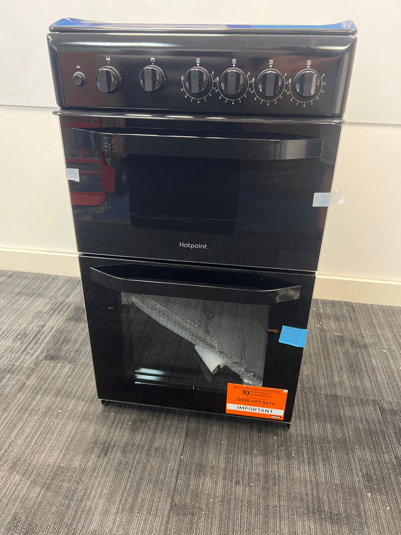 Hotpoint HD5G00KCB/UK - Black 4 Zone Gas Cooker - Catalytic cleaning - A energy - Unboxed
