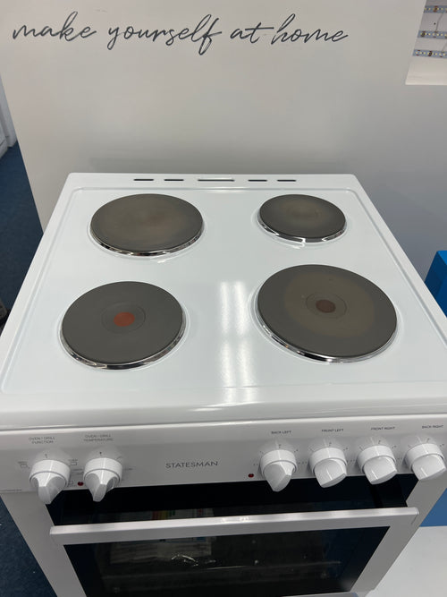 Statesman NAPIER60EW - White 4 Zone Electric Cooker - A energy - Unboxed