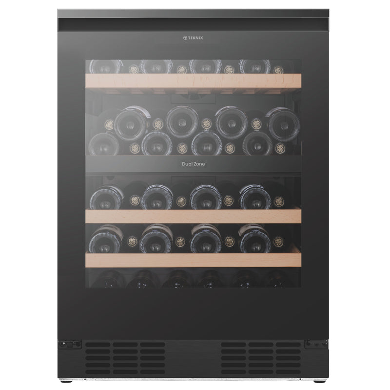 Teknix BITH2WCD60B - Black 60cm Wine Cooler - 46 Bottle Capacity - F Energy
