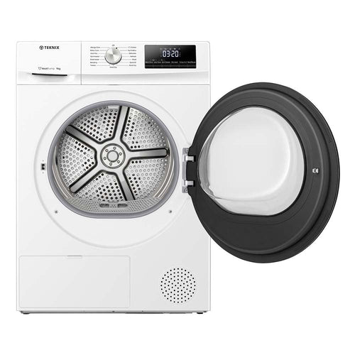 Teknix TKHP9HW - White 9KG Heat Pump Condenser Dryer - E energy - Display