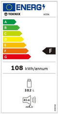 Teknix UC55L5W - White Undercounter Manual Defrost Fridge - F energy - Display