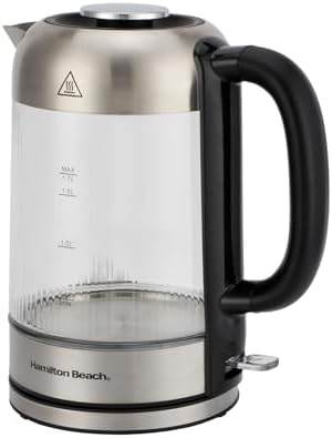 Hamilton Beach HBS5803 - Clear/Silver 1.7L Electric Kettle - LED Illuminating Glass - 3000W