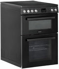 Teknix TKED64INDB - Black 60cm Induction Double Oven Electric Cooker - 4 Zones, 99L Capacity, A Energy