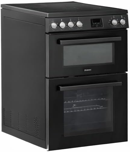 Teknix TKED64INDB - Black 60cm Induction Double Oven Electric Cooker - 4 Zones, 99L Capacity, A Energy