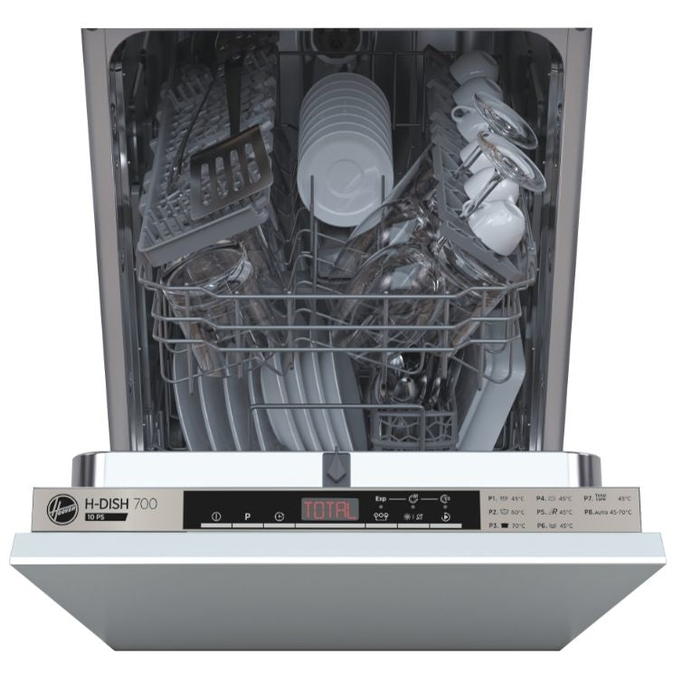 Hoover HDIH 2T1047-80 - Silver 10 Place Setting Fully Integrated Slimline Dishwasher - E Rated