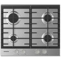 Hoover HHG6BRMX - Stainless Steel 4 Burner Gas Hob - 60cm Width - Cast Iron Pan Supports