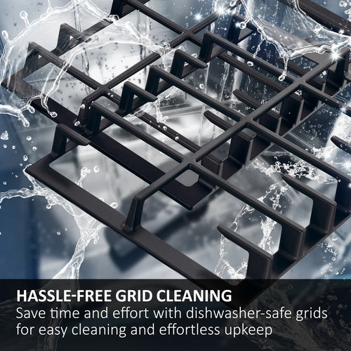 Haier HAVG6BF4TBPB - Black Gas on Glass Hob - 60cm 4 Zone